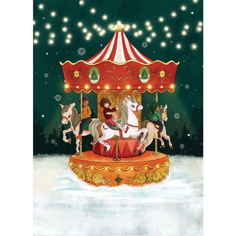 Belle & Boo Ltd Postkarte “Weihnachtskarussell”